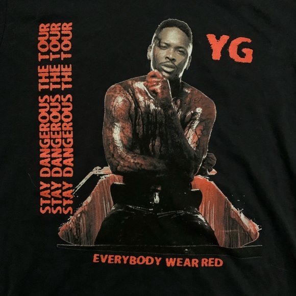 YG Tour Shirt 2018 Stay Dangerous -Rap HipHop A$AP Tyler The Creator Nice! M - Picture 3 of 5